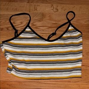 Striped Yellow and Black Women's Top